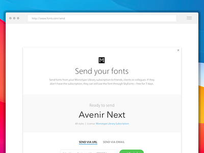 Sending fonts via SkyFonts