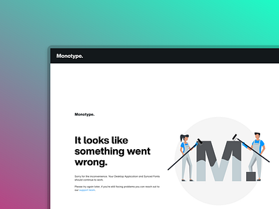 Maintenance page for Monotype Fonts