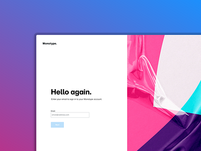 Monotype suite unified login experience