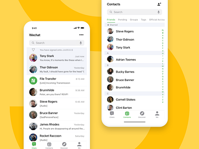 Wechat Design Concept - Chats and Contacts