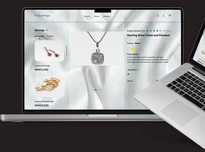 Jewelry product page branding design hi fi high fidelity jewelry product page prototype ui ux web page