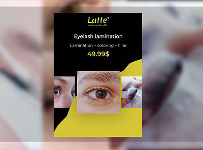 Web Ad in a beauty salon "Latte" 2d branding design flyer graphic design logo simple vector