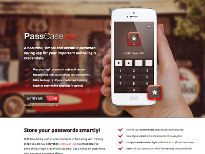 PassCase - Website Design 17seven brown clean iphone ui design mobile design orange password manager ui design user interface design