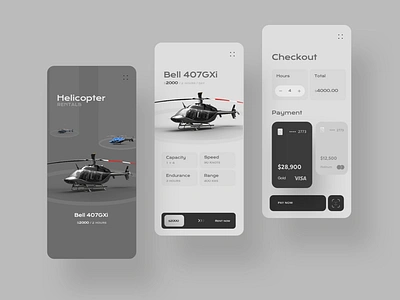 Copter Rentals branding clean design iphone app design mobile rental app rental service ui ui design user interface design ux design