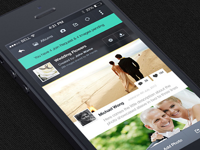 Wedding Directory iPhone app 17seven clean dark green ios design mobile app design share a flash ui design user interface design wedding directory