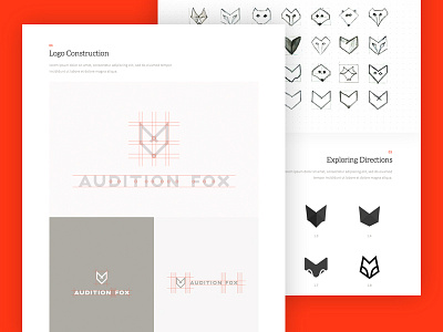 Branding Case study - Audition Fox 17seven audition fox branding case study graphic design illustrations logo presentation sketching