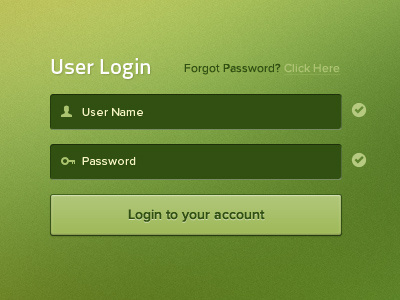 UI Design: User Login Area