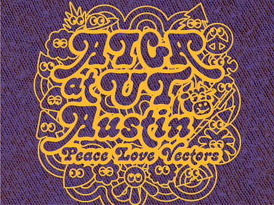 AIGA at UT T-Shirt aiga flowerpower hippy love peace vectors