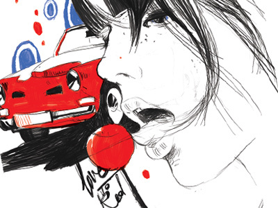 Love to red auto candy girls illustration red