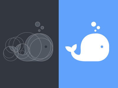 Whale flat icon logo round whale