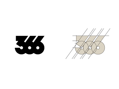 366 Co-Working Space Logo art brand branding design grid grid construction grid design icon identity illustration letter logo logos mark marks symbol type typeface typography vector