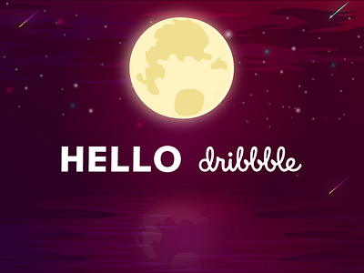 Hello, Dribbble! debut dribbble first short hello moon