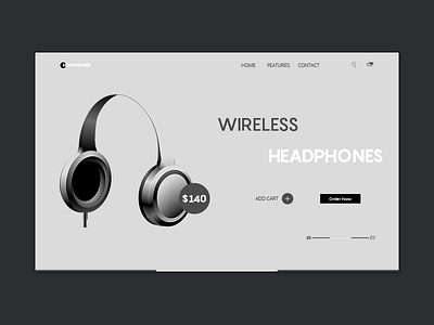 Headphone design headphone headphone ui landing minimal music ui ui design user inteface web