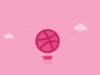 First Shot in Dribbble after effects air balloon animated first shot