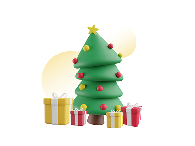 Merry Christmas 3d christmas christmas tree festival freebie gift icon illustraion isometric