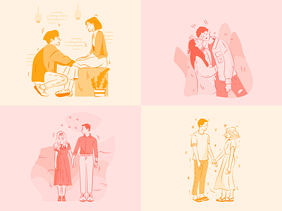 Valentines Day Illustrations boy character couple dating day girl illustration love pack valentines