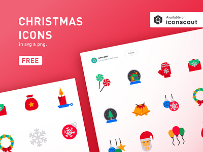 Flat Christmas icons