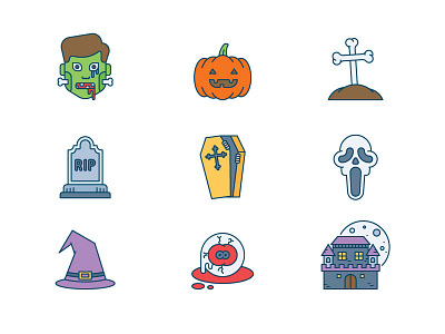 Halloween Iconpack coffin deth festival frankenstein hallow halloween icon iconpack icons iconset pumpkin tombstone