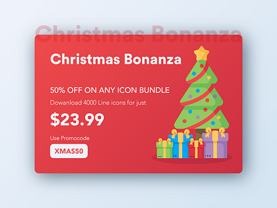 🎄 Christmas Bonanza 🎄 banner cards christmas design gift goodies icons layout offer poster webdesign