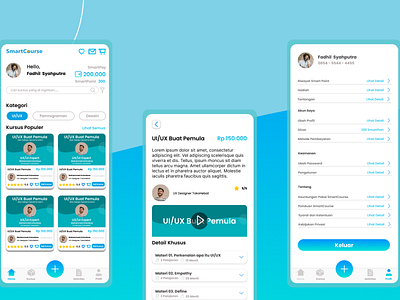 SmartCourse graphic design ui
