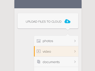 Upload cloud connect design interaction locations menu network server ui upload web