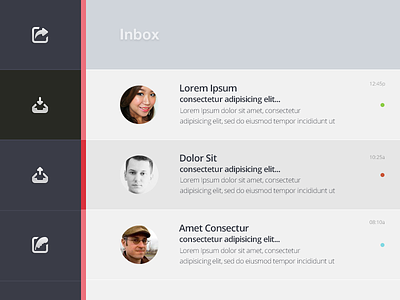Inbox batch dashboard design email form inbox menu messages queue ui web