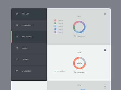 Accent Dash II analytics charts connect dashboard design flat menu ui web website