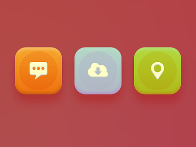 Simple Icons cloud download icons ios pin speech bubble