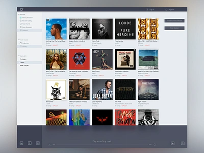 Rdio calendar charts design icons muss play rdio stats ui user