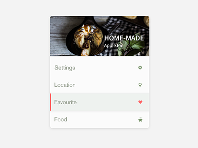 Recipe widget design food hungry menu recipe settings ui