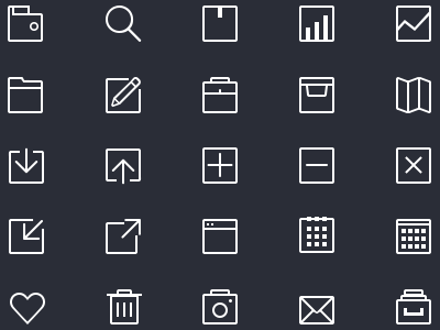 80 Thin Icons PSD