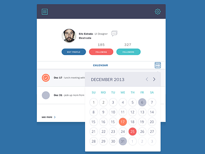 Calendar View calendar design interface ui web web design