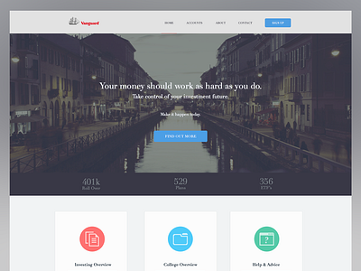 Vanguard design finance interface ui web web design