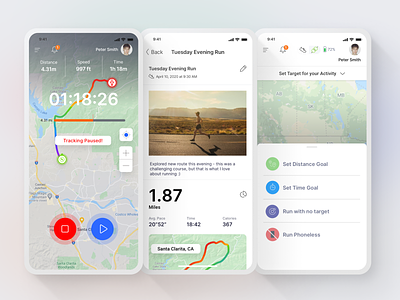 Run design flat interface ios iphone tracking ui