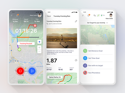 Run design flat interface ios iphone tracking ui
