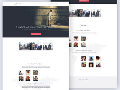 Crewpedia flat interface members profile ui web web design website