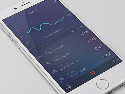 Heart Rate fitness graphics heart ios iphone nucleo ramotion stats ui