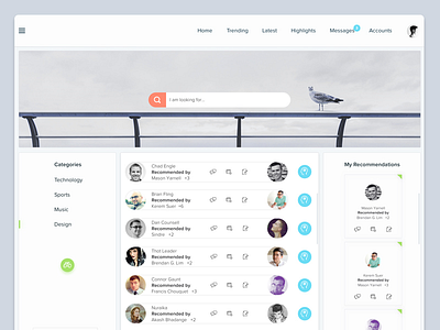 Recommendations flat group interface ui web web app web design website