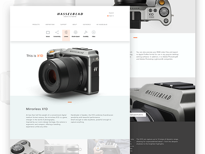 Hasselblad Xd1 About design ui web website