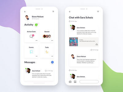 Activity & Messages accounts activity chat interface ios iphone message nucleo ui ux