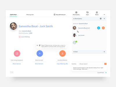Cisco WebEx Refresh Exploration communication conference meeting ui ux video conference web