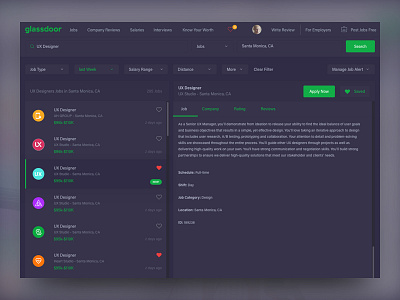Glassdoor Dark version