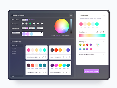 Color Calculator App analytics dashboard design interface ui web web design website