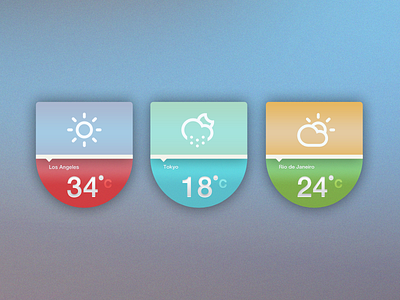 Weather Badges different colors badges climacons design weather web