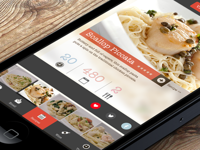 Recipe App design food ios iphone iphone 5 pasta recipe wine