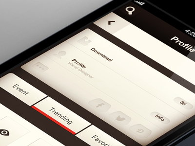 App WIP Profile connect design facebook ios iphone iphone 5 login