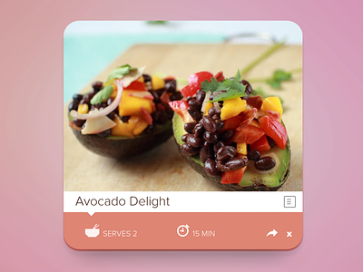Recipe Widget avocado cook design food menu recipe ui web widget