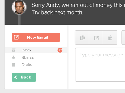 Inbox design email interaction interface ui