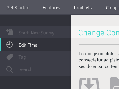 Survey chart design interaction menu share survey ui web widget