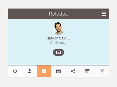 Rolodex chat design interaction menu rolodex share ui web widget